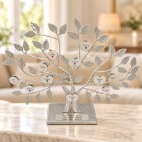 Engraved 20th or 25th Anniversary Gift Silver Family Tree Stand